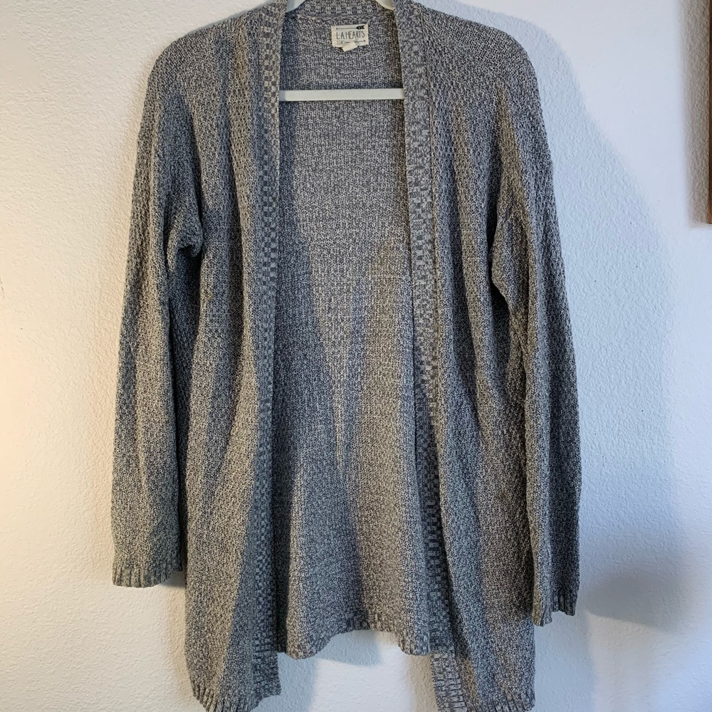 Gray knit cardigan